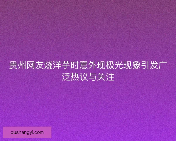贵州网友烧洋芋时意外现极光现象引发广泛热议与关注
