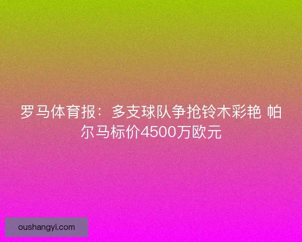 罗马体育报：多支球队争抢铃木彩艳 帕尔马标价4500万欧元